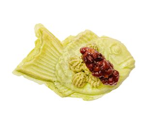 Gofre Taiyaki matcha y judias rojas