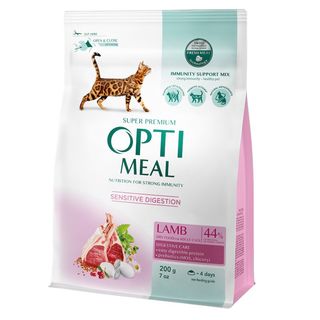 OptiMeal для котів  з чутливим травленням з ягням, 200гр