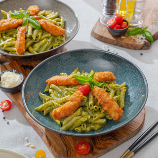 Penne Sauce Pesto Poulet Pané