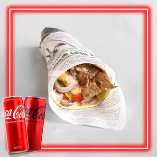 Дюнер XL Пилешки (540г) + Кока Кола Кен