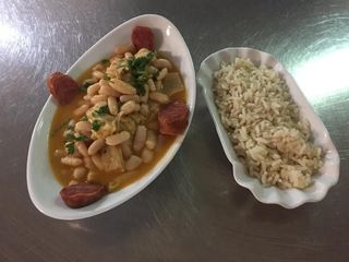 Dobrada com Feijão Branco e Arroz