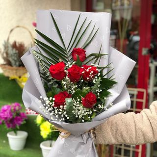 Buket 6 crvenih ruža, extra pakovanje