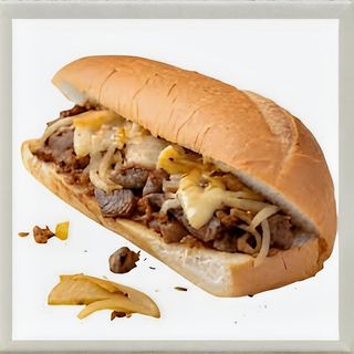 Panini con cheesesteak e contorno