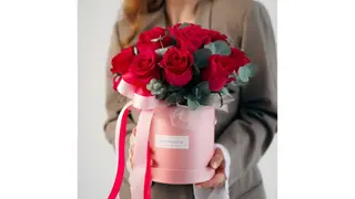 Flowerbox Malinowe Róże - 7 szt.