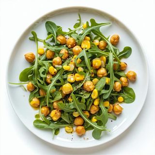 Insalata di ceci mais e rucola