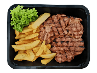 Ceafă de porc cu cartofi prajiti