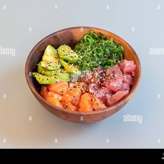 Poke hawaiian salmon e tuna