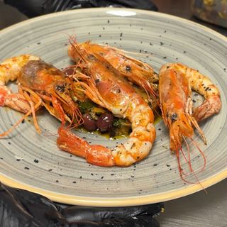 Caponata, polpo e crostacei