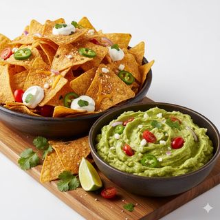 Nachos con guacamole
