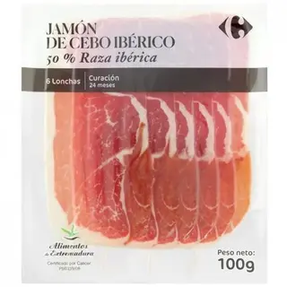 Jamon Cebo Iberico 50% Crf Lonchas 100 Gr.