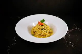 Spaghetti aglio, oloi, pepperoncino (de post)
