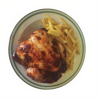 Pollo entero con patatas