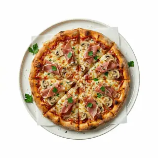 Pizza Fungui Proscuito (30 Cm.)