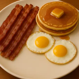 Huevos Fritos, Bacon Y Tortitas