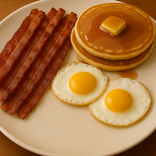 Huevos Fritos, Bacon Y Tortitas