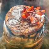 Пържени филийки с маскарпоне, Нутела и фъстъчен крокан