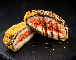 Sushi Burger Crocant cu Somon