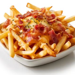 Papas con beicon y queso