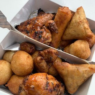 Small chops with peppered chicken