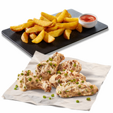 Aripioare Garlic Parm 5 bucati + wedges & sos