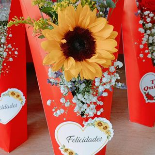 Girasol envoltorio corazón