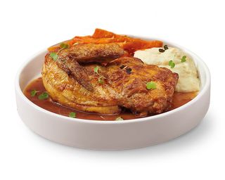 Pollo asado con salsa española