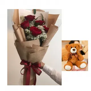 Rose con mini orso