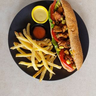 Sandwich De Viande Et Frites