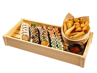 Zestaw Sushi & Crunch 34 szt. + 16 szt. spring rolls