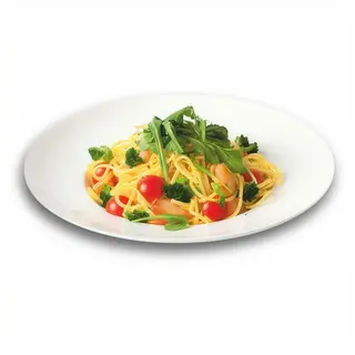 Spaghetti z łososiem i pomidorkami cherry