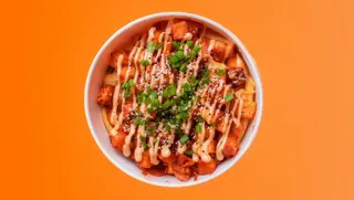 Frytki z wieprzowiną gochujang