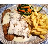 Fish fillet in mushroom sauce
