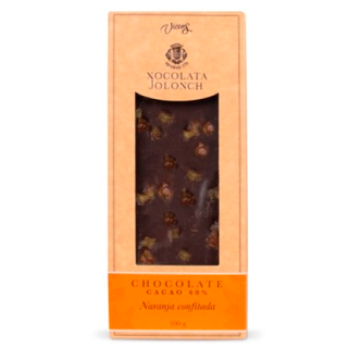 Chocolate Negro 60% cacao con Naranja Confitada Jolonch 100 Gr.