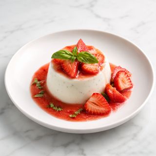Panna cotta al basilico e fragola