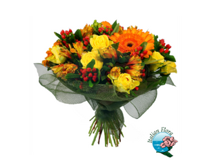Bouquet fiori misti toni del giallo