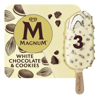 Bombón Helado Chocolate Blanco, Cookies Magnum Pk 3 U 74 G