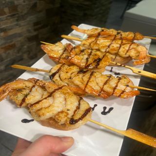 Pintxo de brocheta de gamba