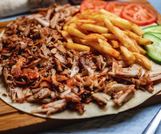 Menú de plato de shawarma