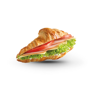 Croissant cu unt si curcan