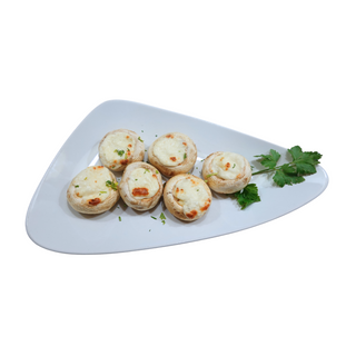 Ciuperci umplute cu brânză de burduf