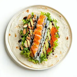 Sushi burrito con salmone e tonno