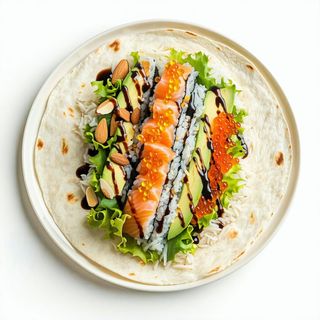 Sushi burrito con salmone e tonno