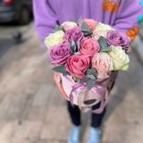 Colored roses in box