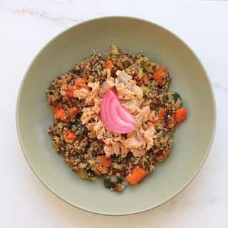 Salmón a la naranja con quisotto de verduras (400 g.)