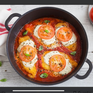 Pollo al pizzaiolo con spaghetti casera