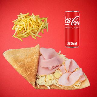 Slana palačinka + pomfrit + Coca-Cola