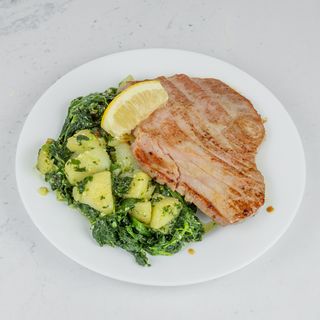 Tuna odrezak sa žara i blitva na dalmatinski