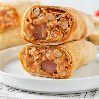Chicken shawarma with double sausage