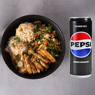 Healthy chicken bowl+Pepsi zero 0,33L