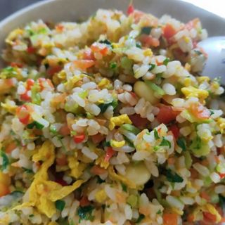 Riso saltato alla piastra con verdura